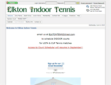 Tablet Screenshot of elktonindoortennis.com